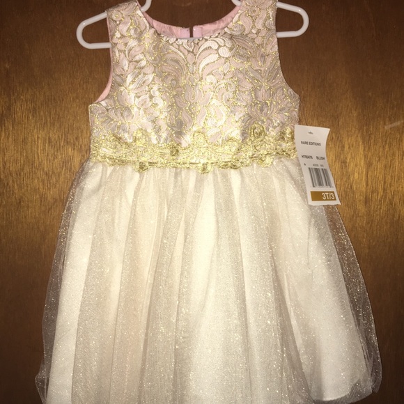 rare editions gold dress